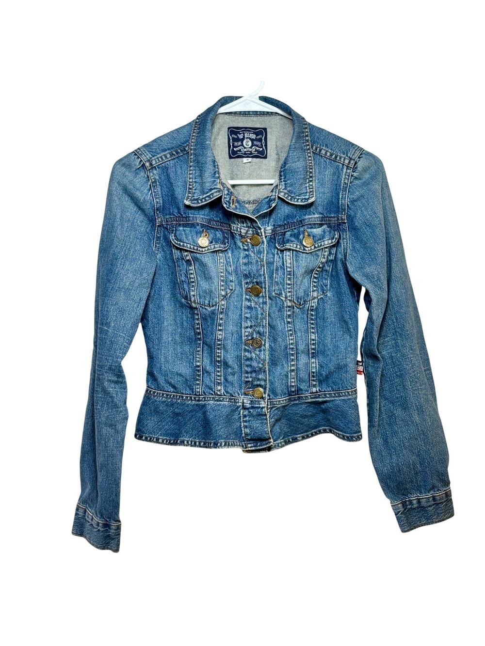 For Joseph Peplum Denim Jacket Women's Extra Small/Small 100% Cotton USA Vintage